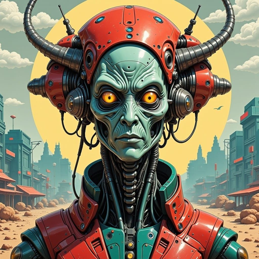 Surreal Alien Landscape Generated by AI