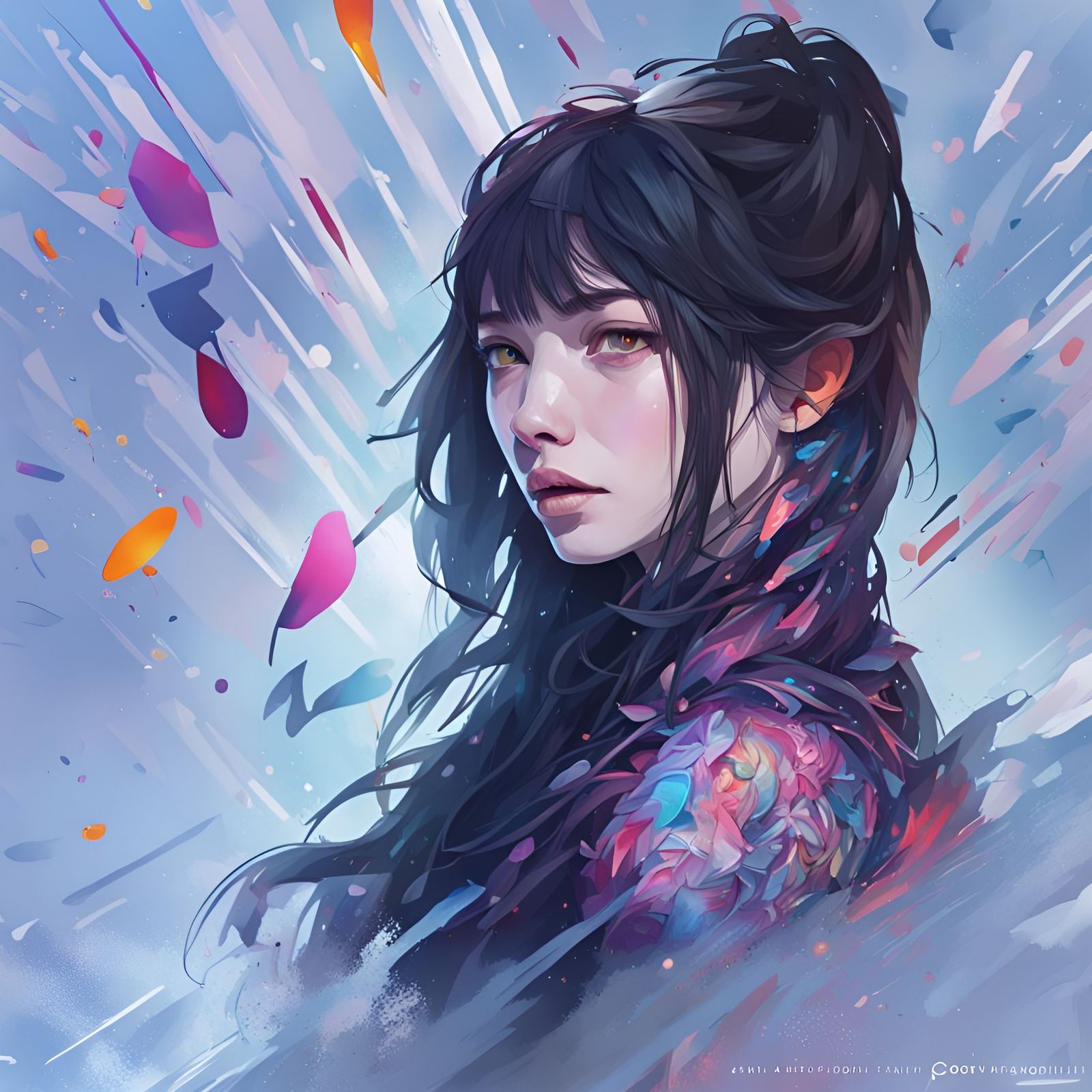Dramatic Hyperrealistic Portrait in Splash Art Style