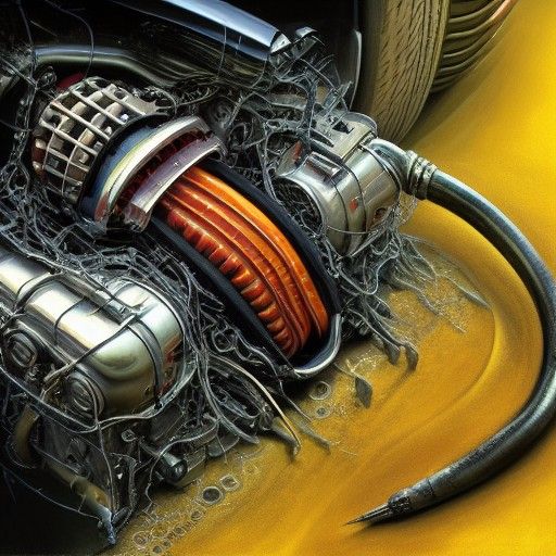 Cyberpunk Mustang Engine with Worms