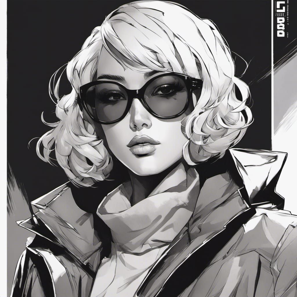 Anime Girl in Ben-Day Comic Style Portrait