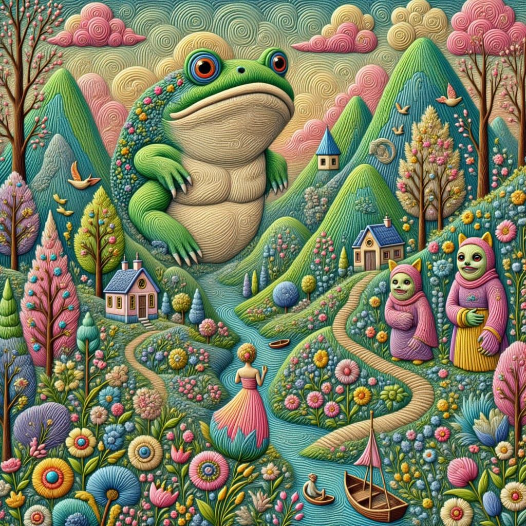 Toad and Fox Wedding Ceremony in Matisse Style