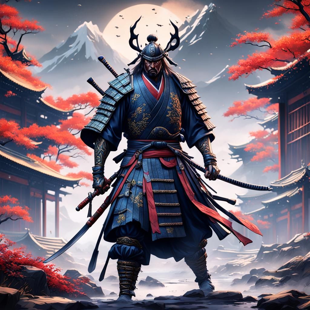 Injured Samurai in Detailed Matte Painting