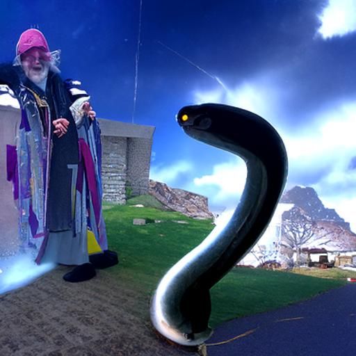 Giant Wizard Snake Emerges From Portal