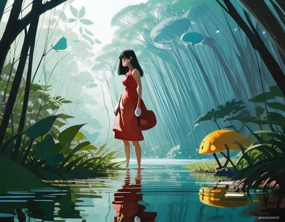 Selma Blair in Mangrove Forest Illustration