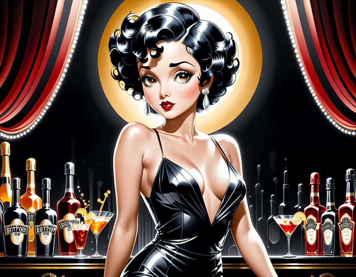 Betty Boop Style Art Deco Portrait