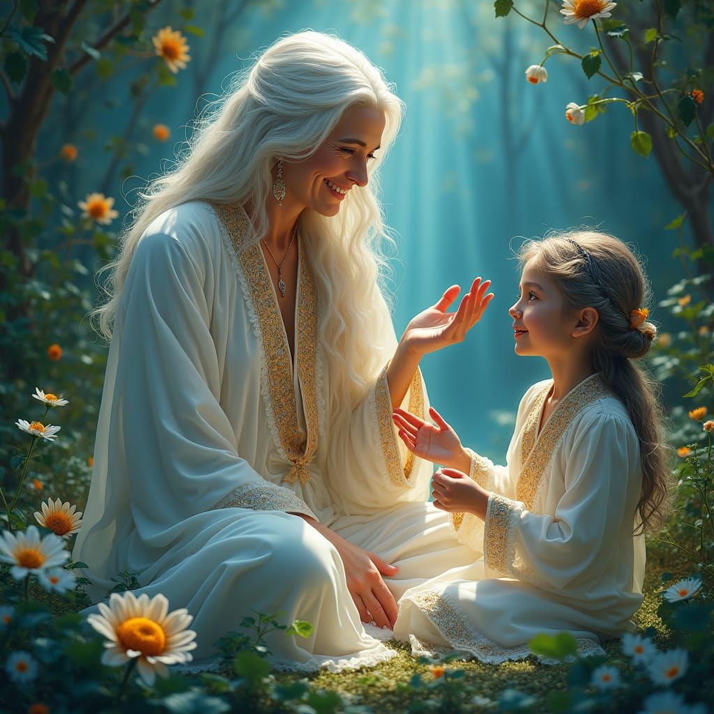 Divine Wisdom Shared in Ethereal Fantasy Art