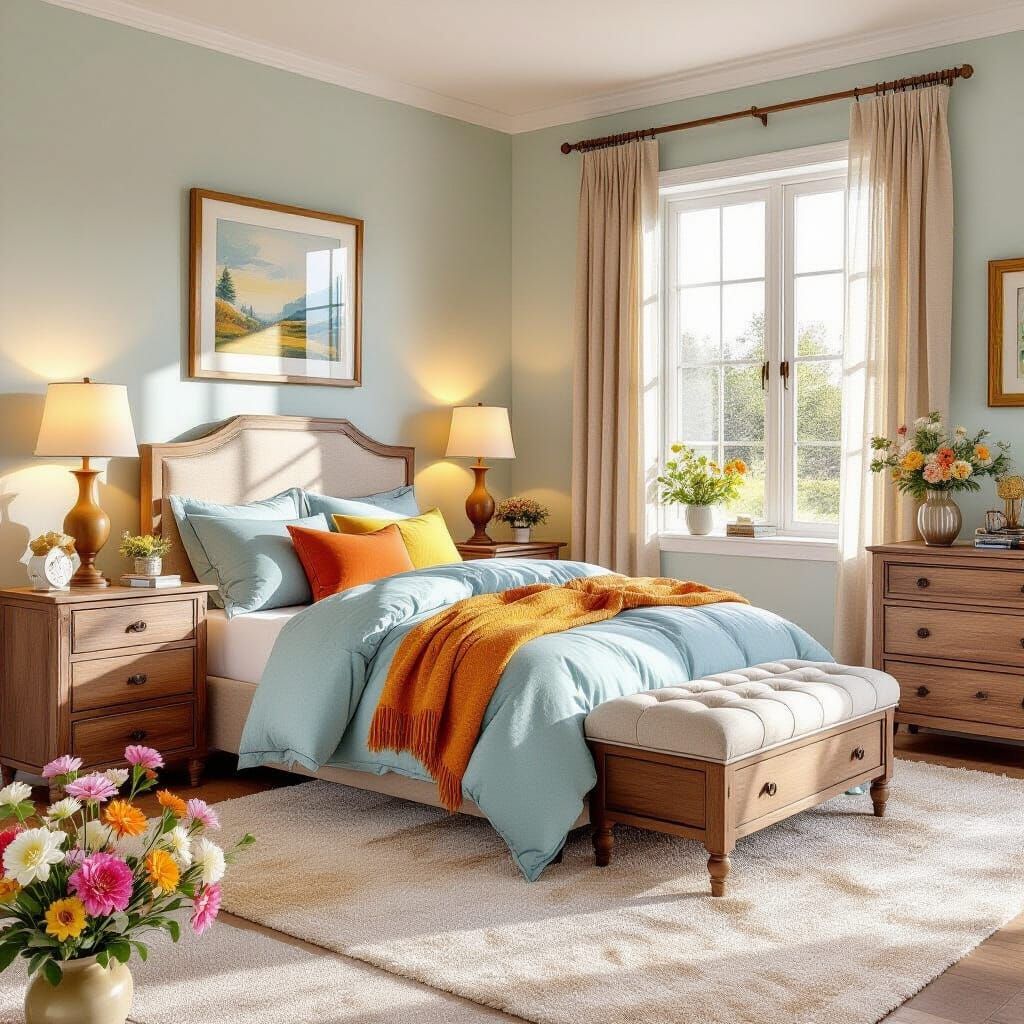 Cozy Pastel Bedroom in 3D Realism