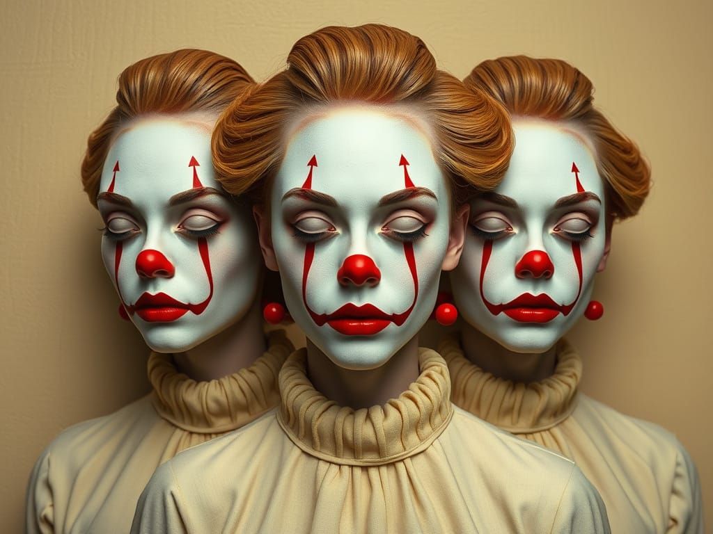 Stylized Clown Portrait in Digital Painting Style