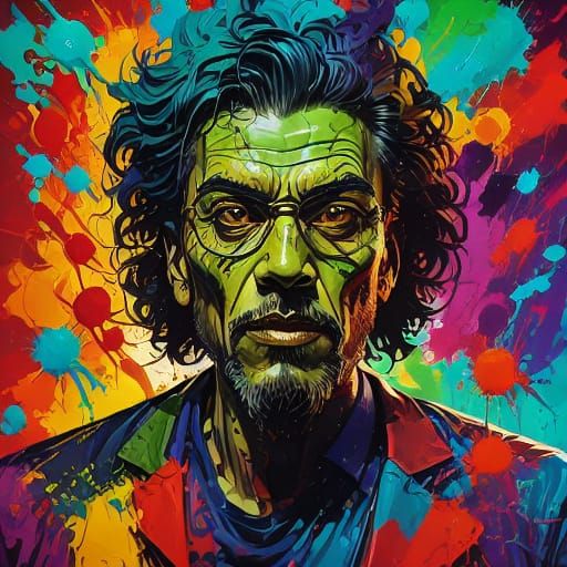 Vibrant Woman Portrait in Pop Art Style