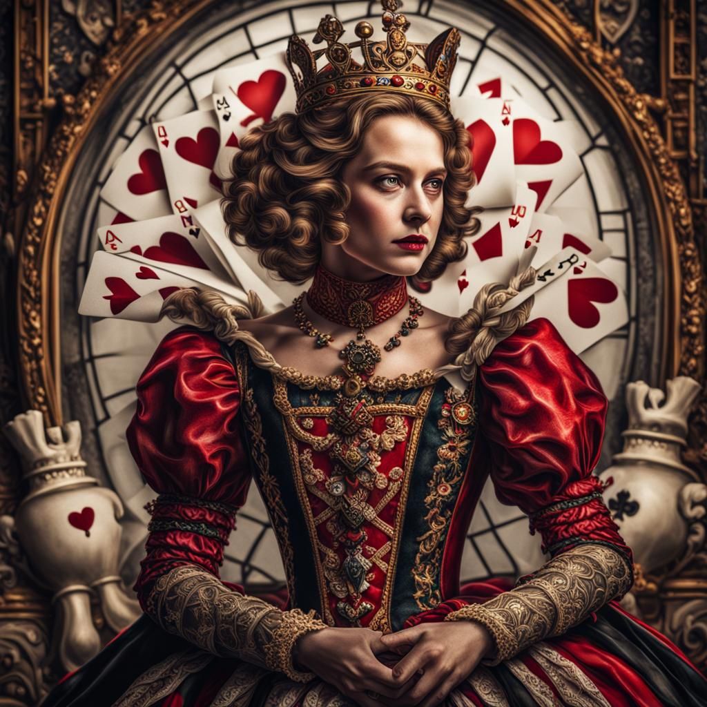 Hyperrealistic Queen of Hearts Portrait
