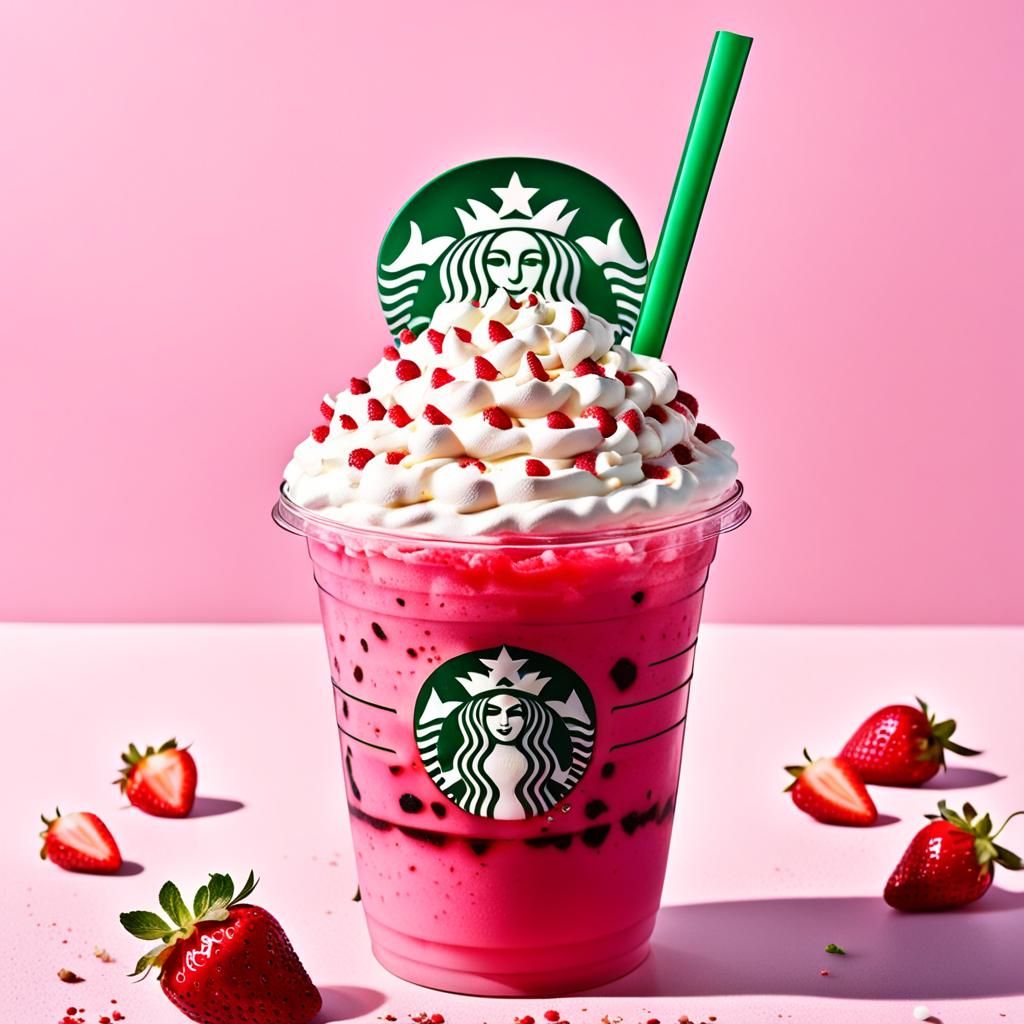 Starbucks Pink Drink with Whipped Cream and Sprinkles