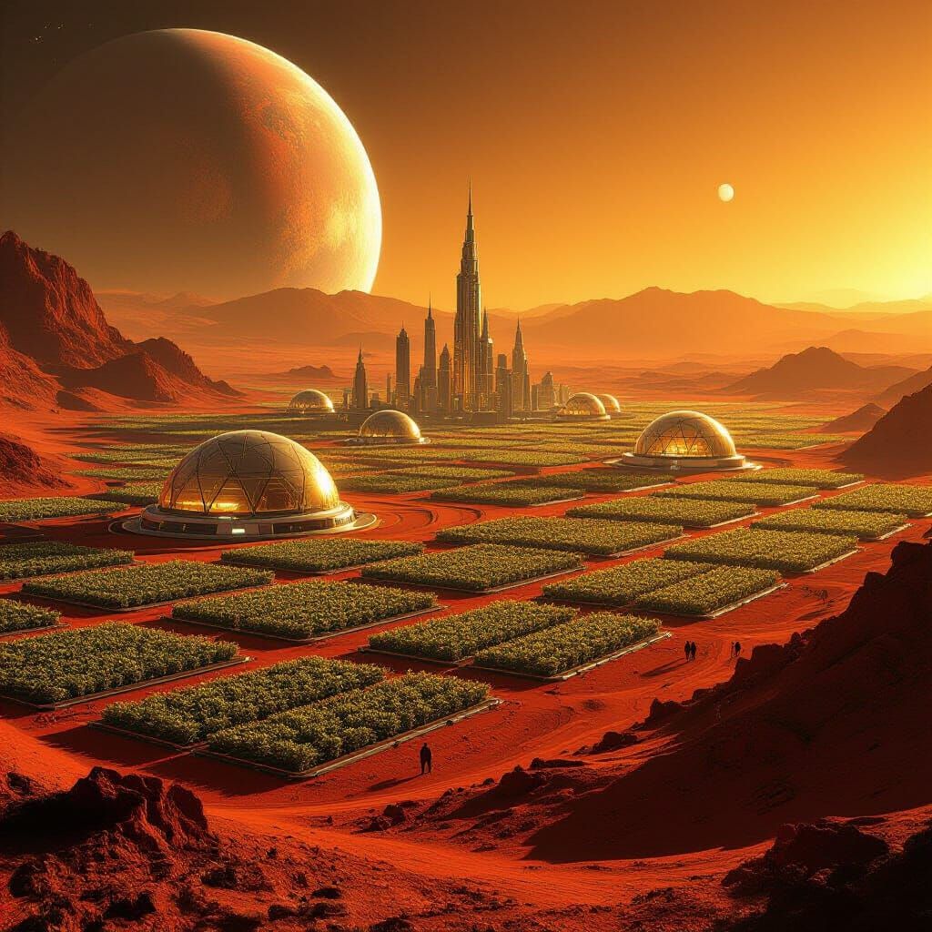 Mars Colony Life: Cities Under Domes and Bio-Lab Farming