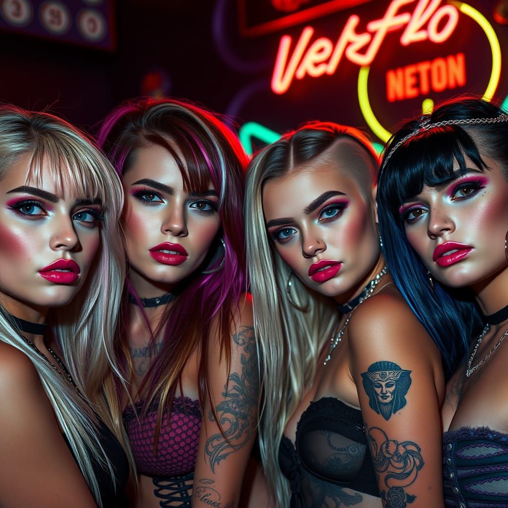 Neon Goddesses Unite in Rave Culture