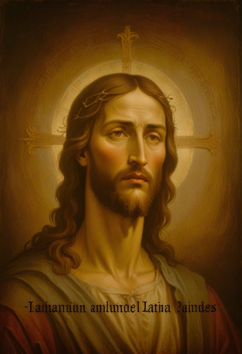 Intricate Medieval Portrait of Christ in Renaissance Style