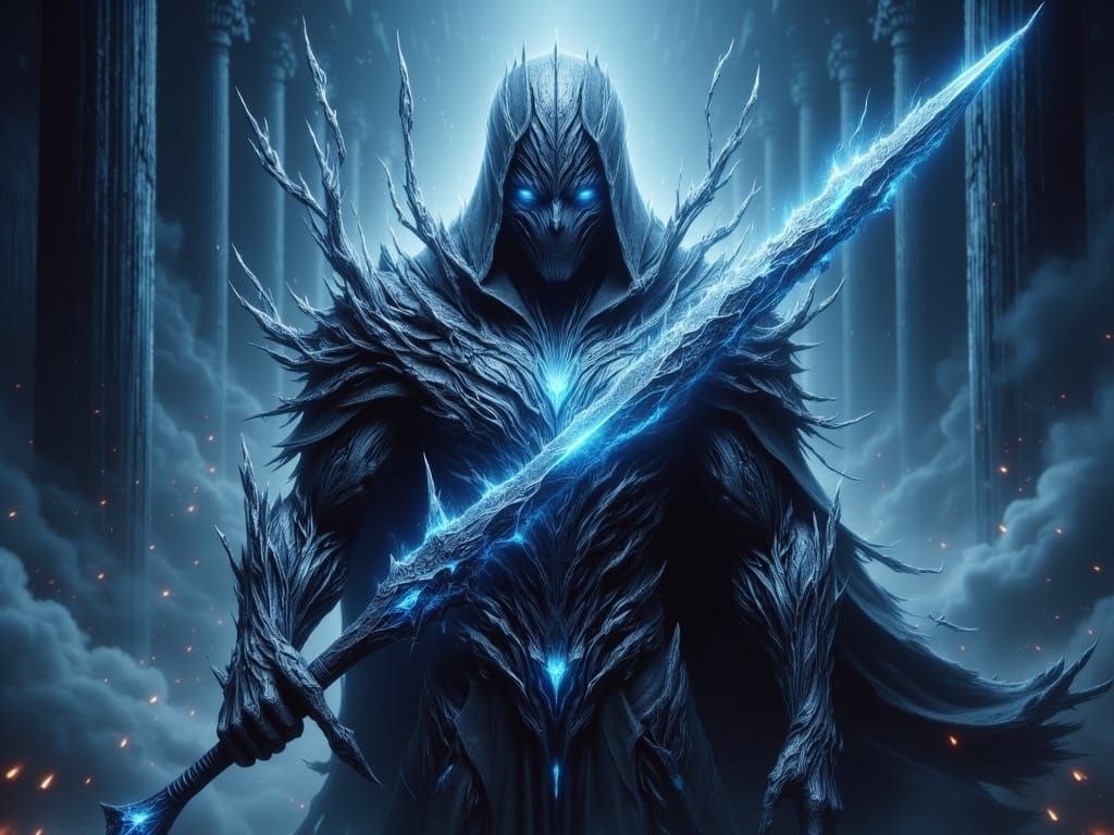 Chaos-Infused Void Knight Wields Longsword in Battle-Ready S...