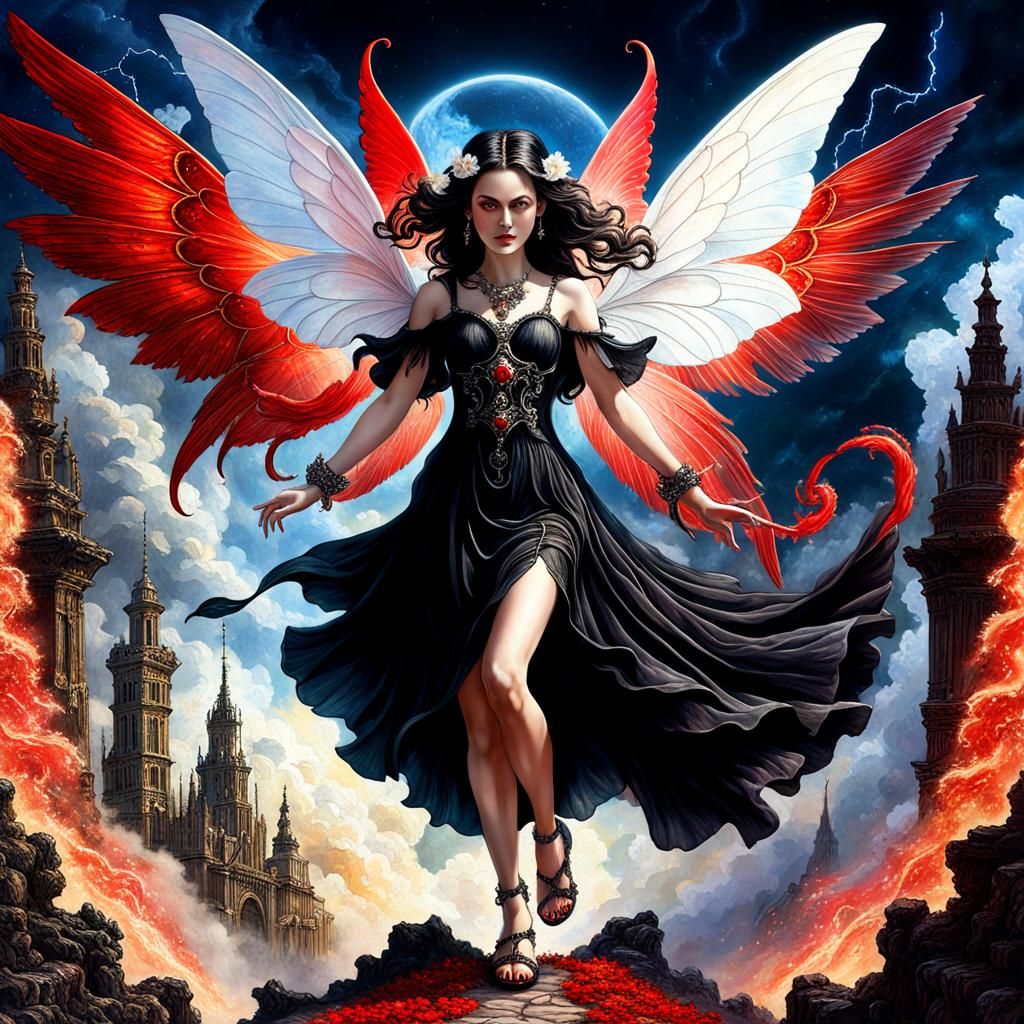 Fairy and Demon Juxtaposition in Digital Painting