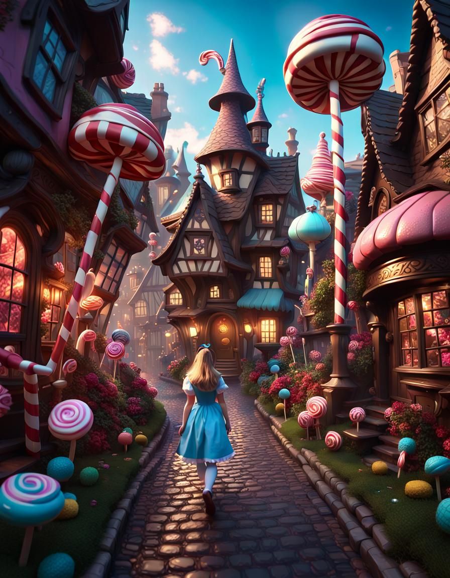 Alice in Candyland: A Hyperdetailed Fantasy Artscape