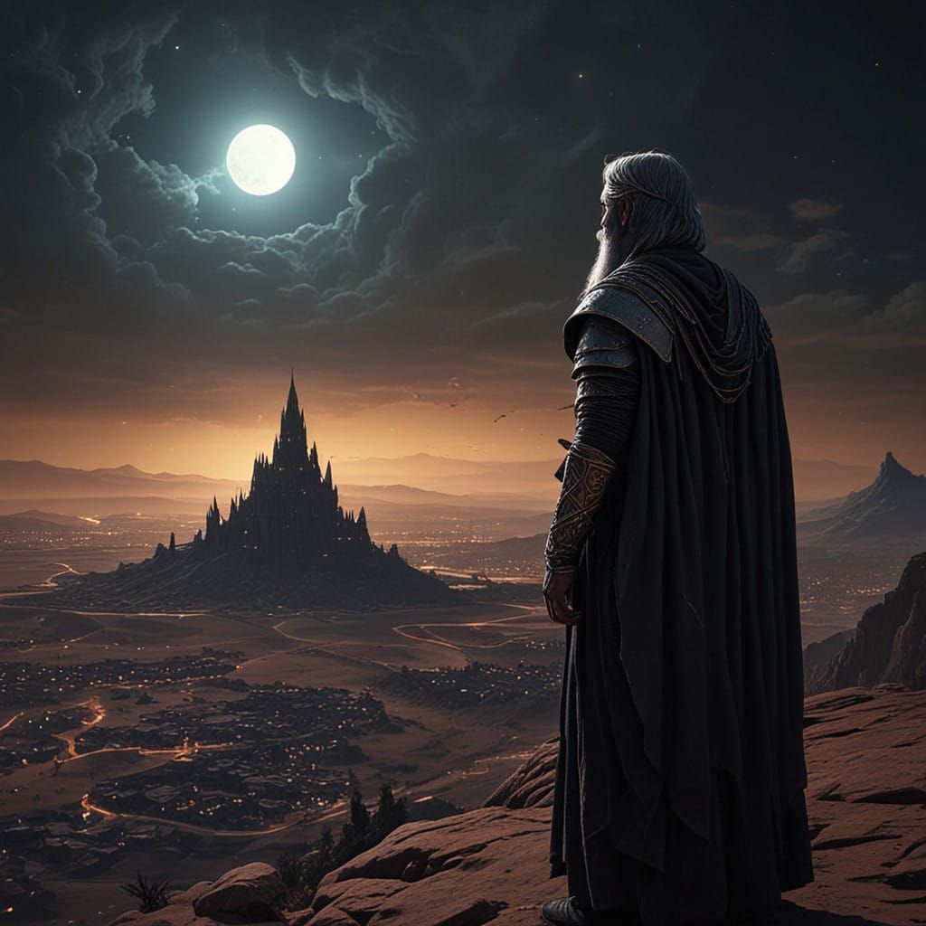 Mystical Genie Emerge from Vortex of Purple Smoke