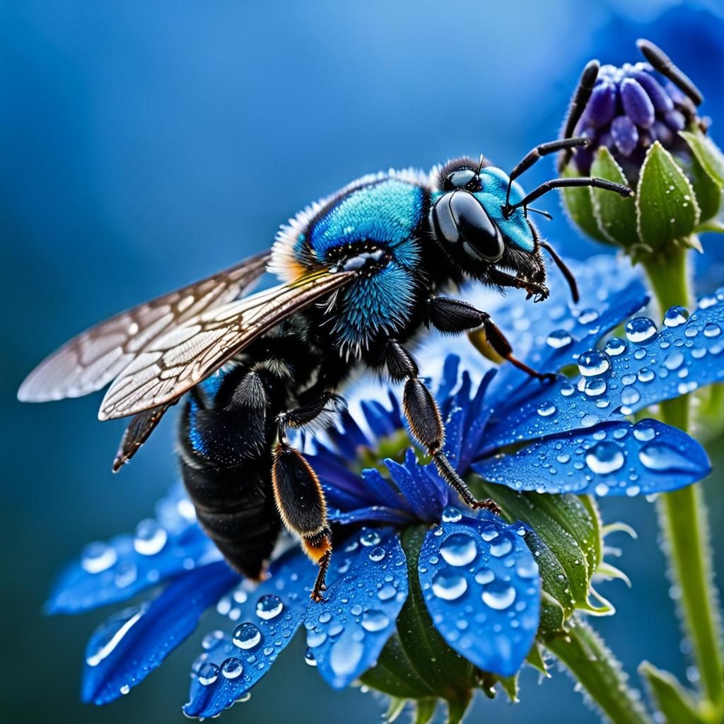 The blue carpenter bee otherwise known as Xylocopa caerulea