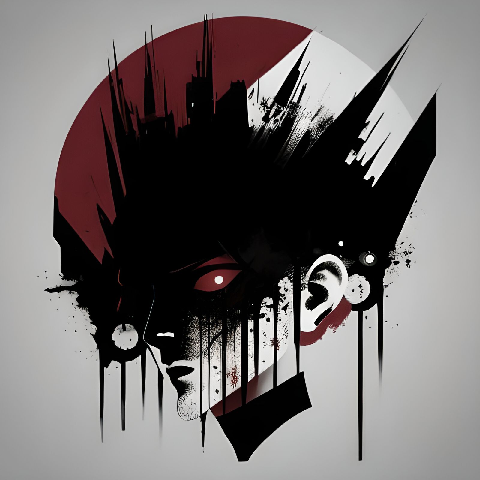 Minimalist Tech House Album Cover: Red, White, Black