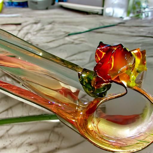 Shattered Glass Rose: A Moment of Destruction