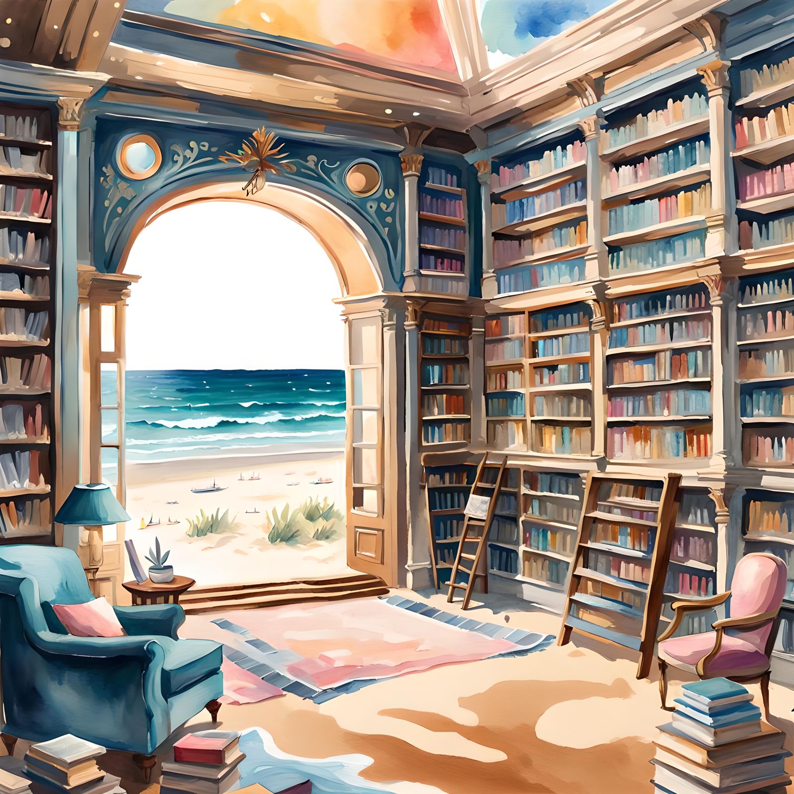 Library at the beach 🏝️