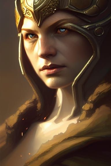 Dragonborn Portrait in Art Nouveau Style