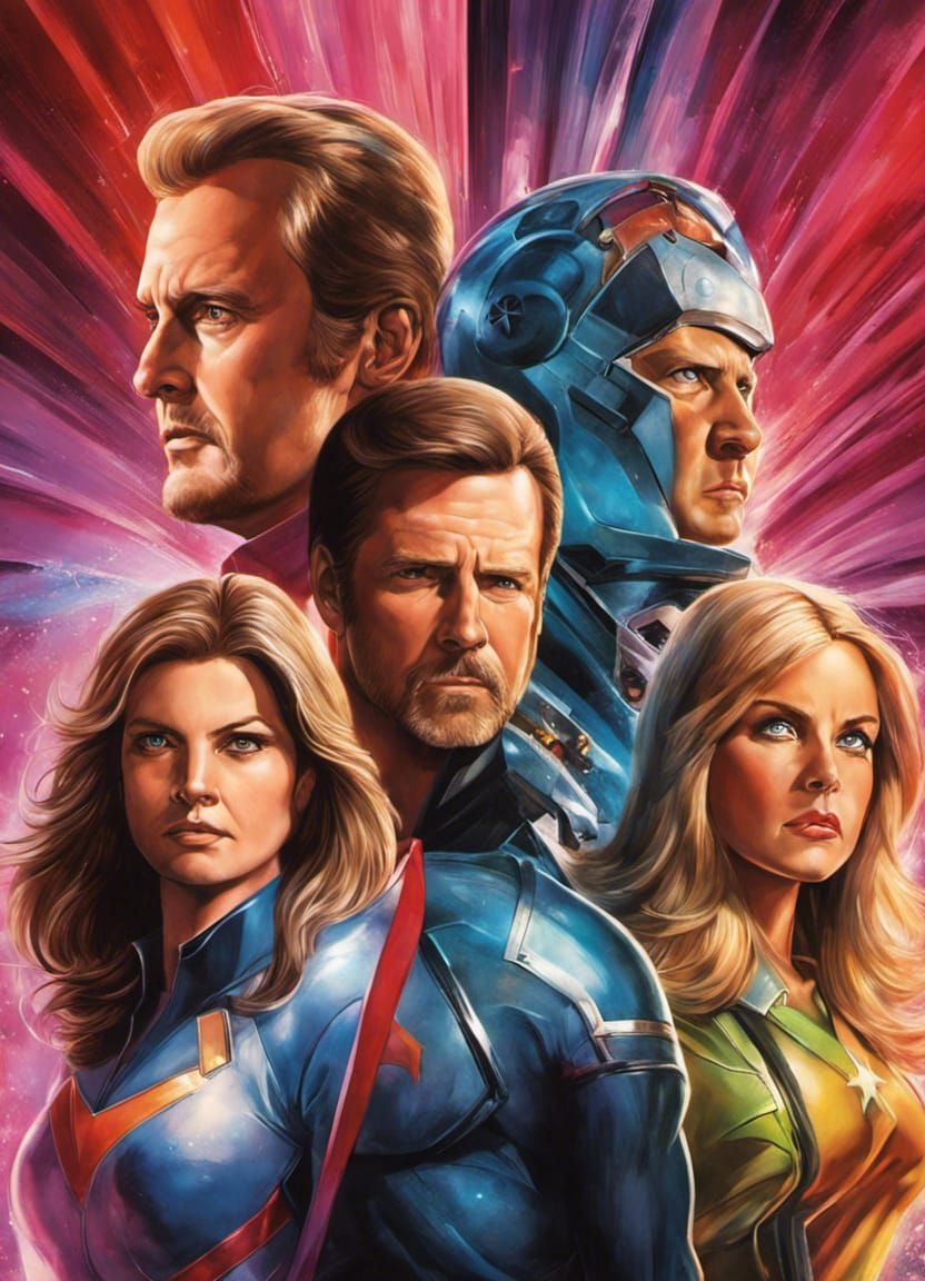 Super Heros The Six Million Dollar Man, The Bionic Woman Together