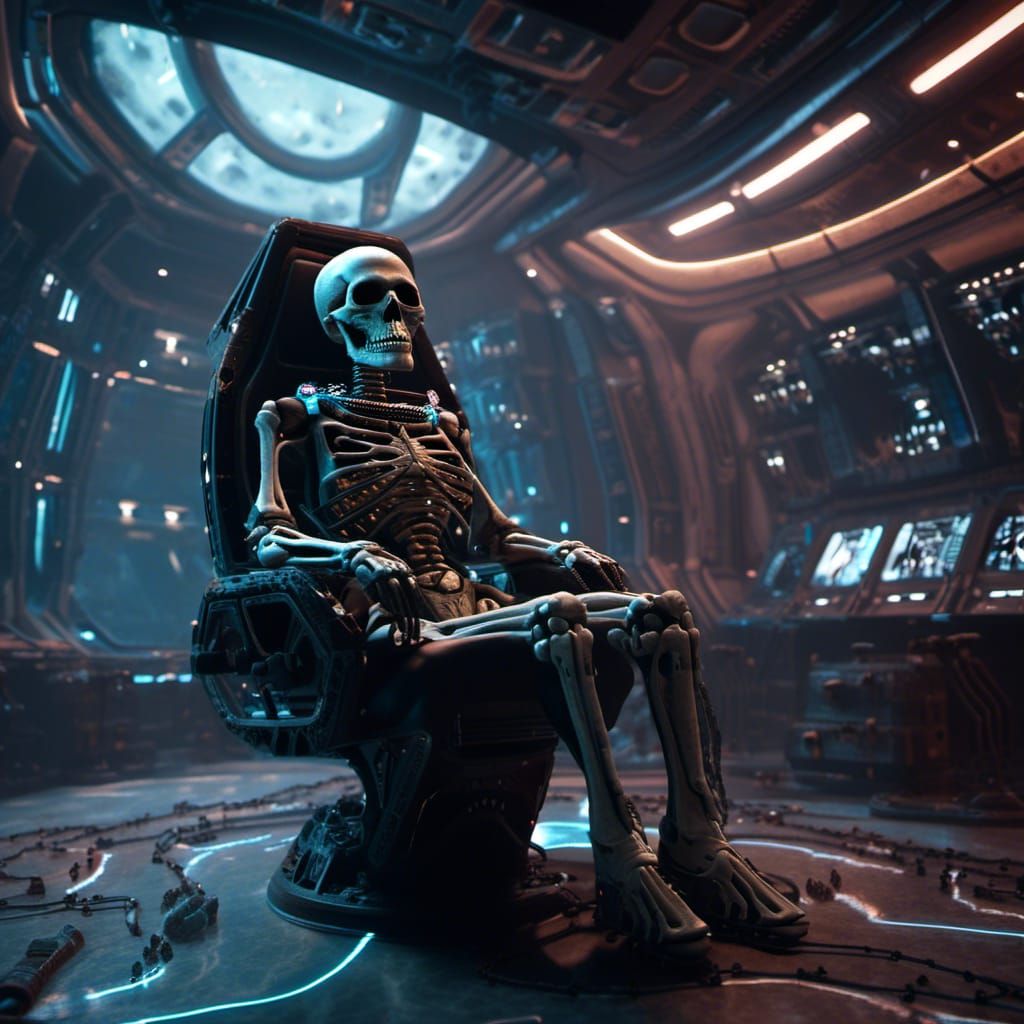 Eerie Sci-Fi Horror: Haunted Spaceship Captain's Last Stand