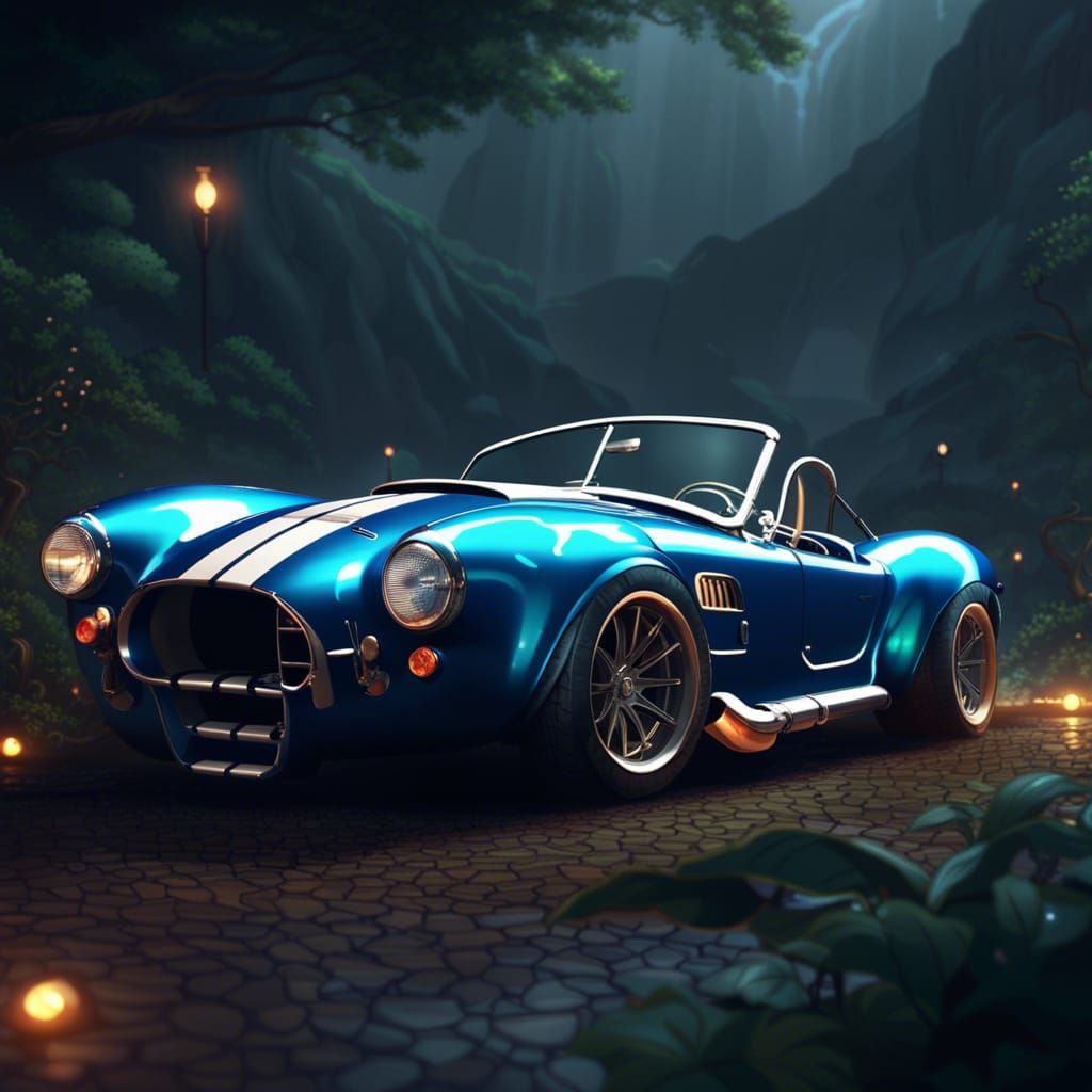 Shelby Cobra in Detailed Anime Matte Painting