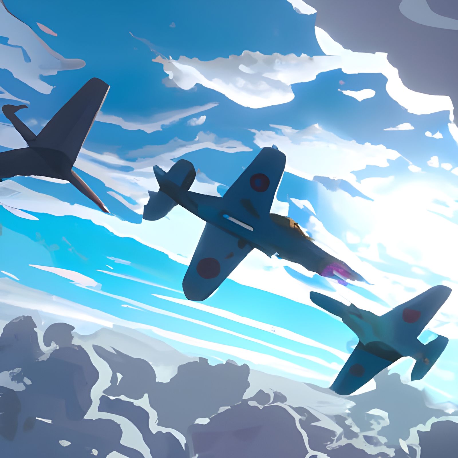 Planes in Anime Sky: Studio Ghibli Style