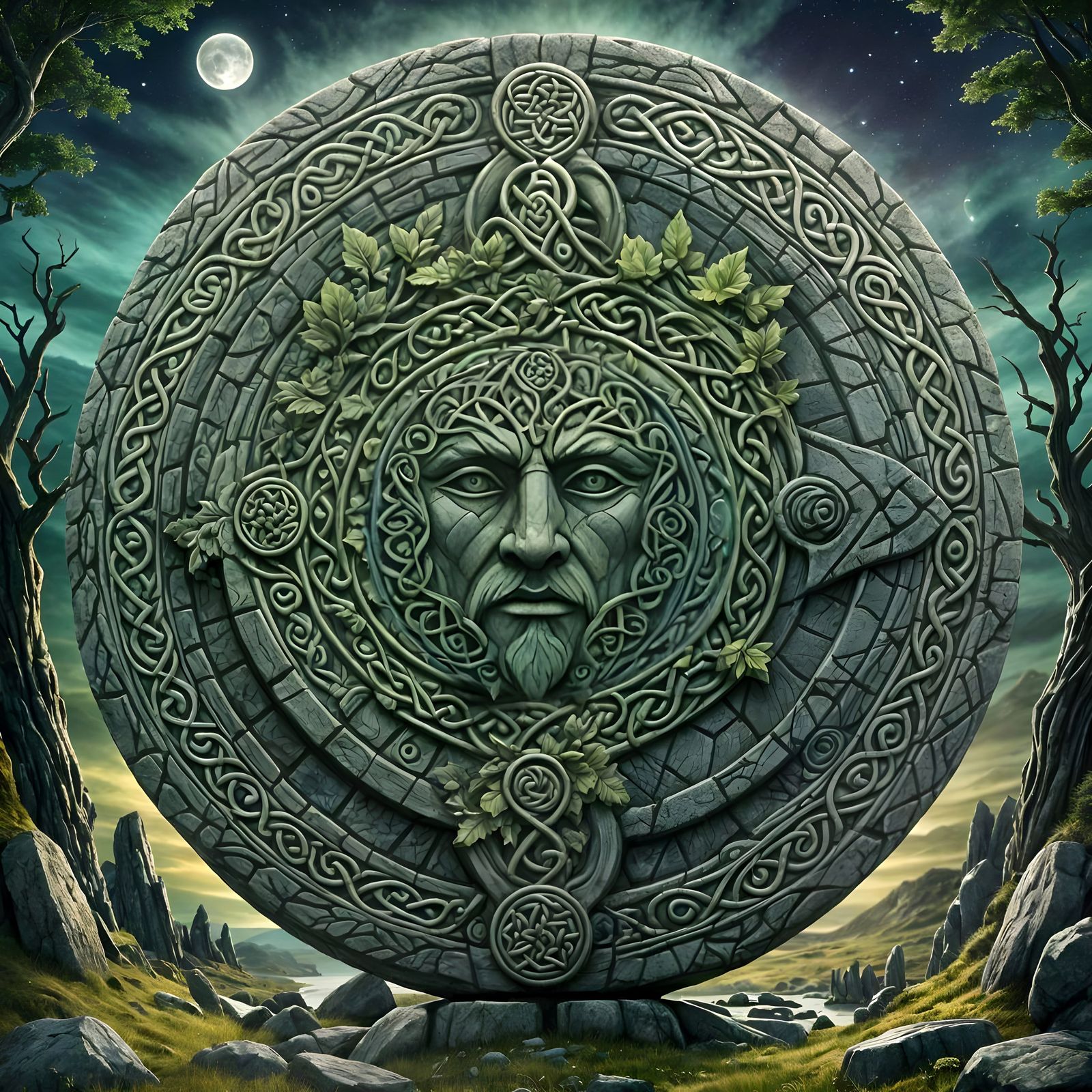 Greenman Amidst Callanish Stone Circle