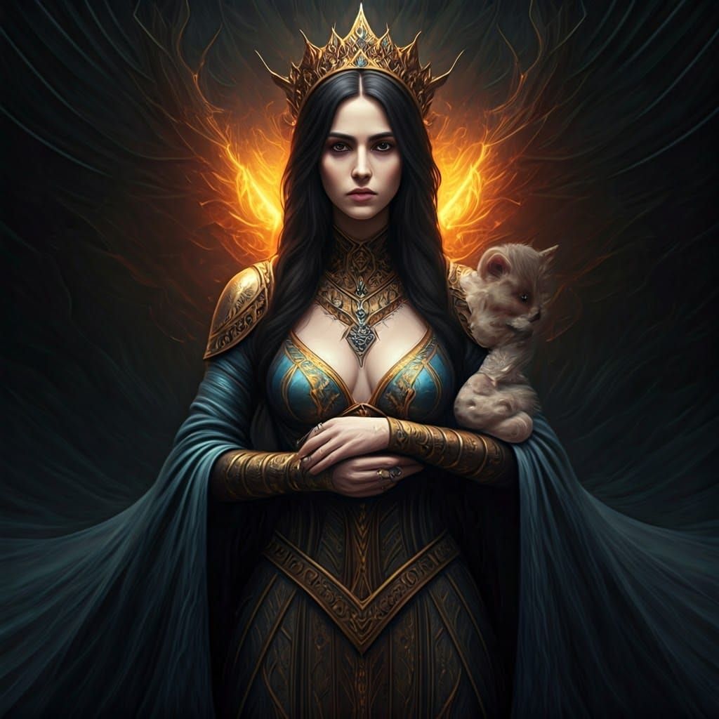 Royal Fantasy Family in Vibrant, Dreamlike Medieval Realm