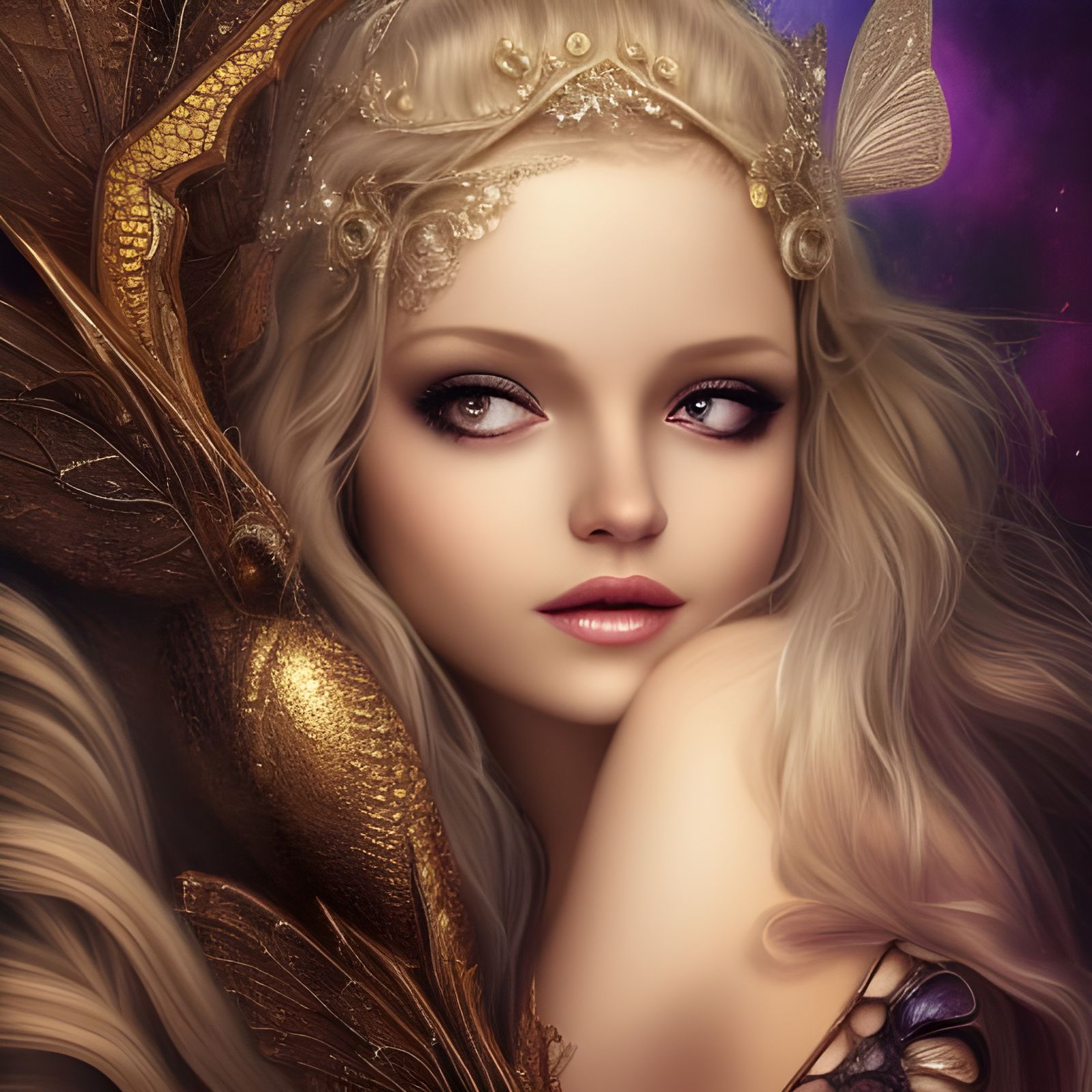 Beautiful Faerie Princess in Hyper-Realistic Digital Paintin...