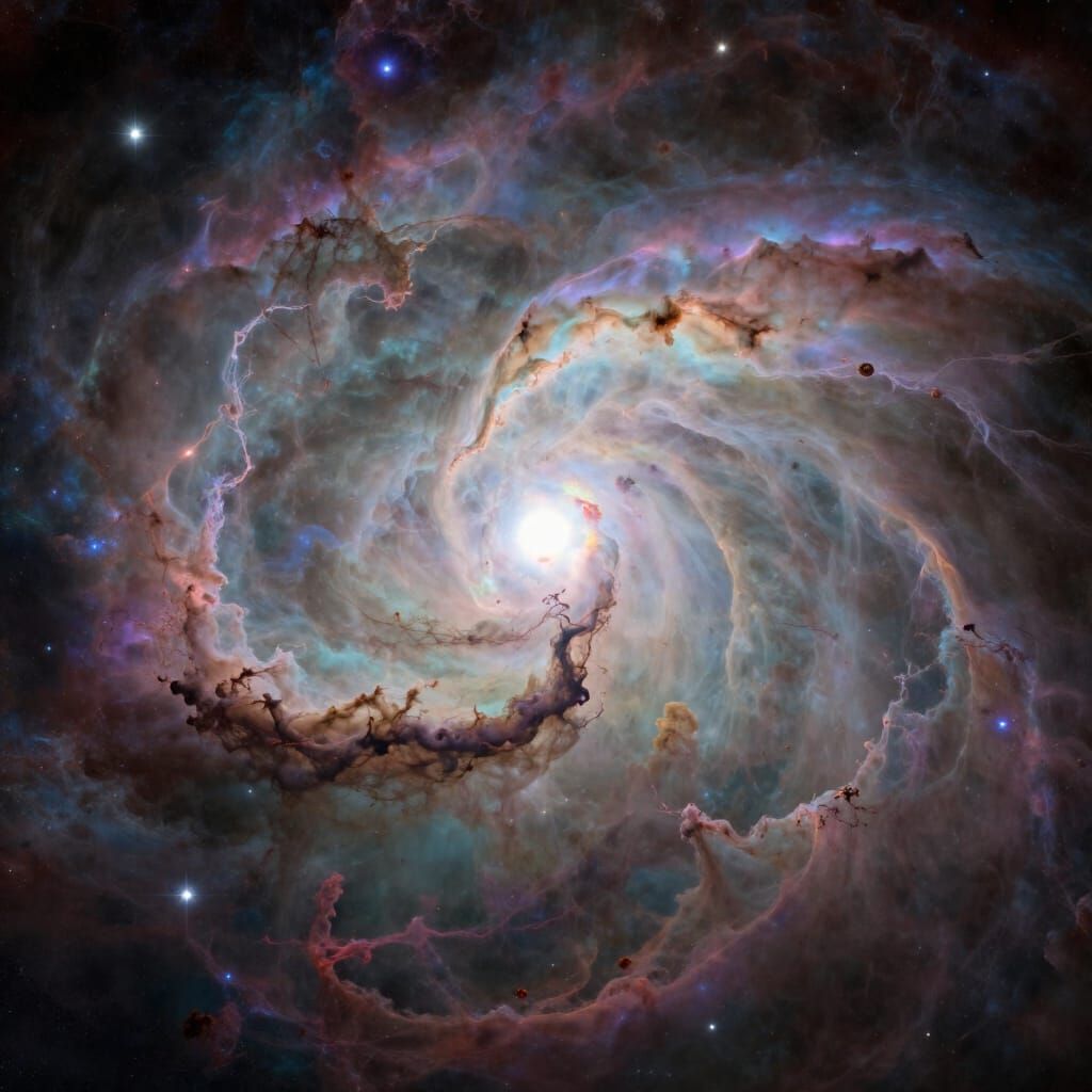 Luminous Nebula in Deep Space, Shimmering Cosmic Art