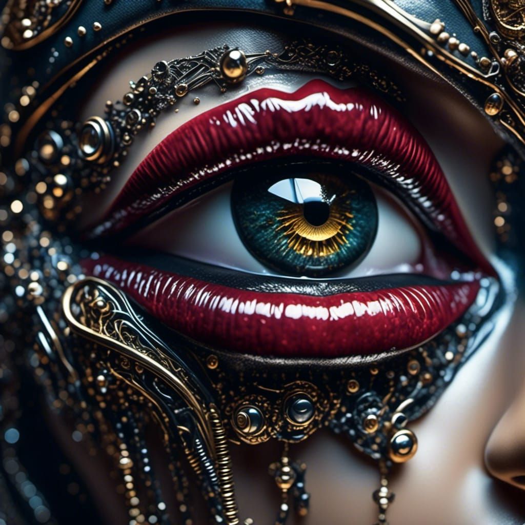 Hyperrealistic Alien Robot Eye Close-Up