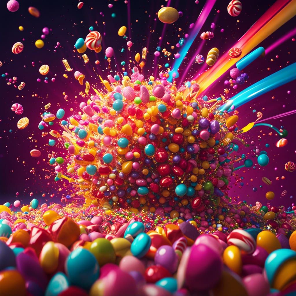 Candy Shop Explosion in Slow Motion