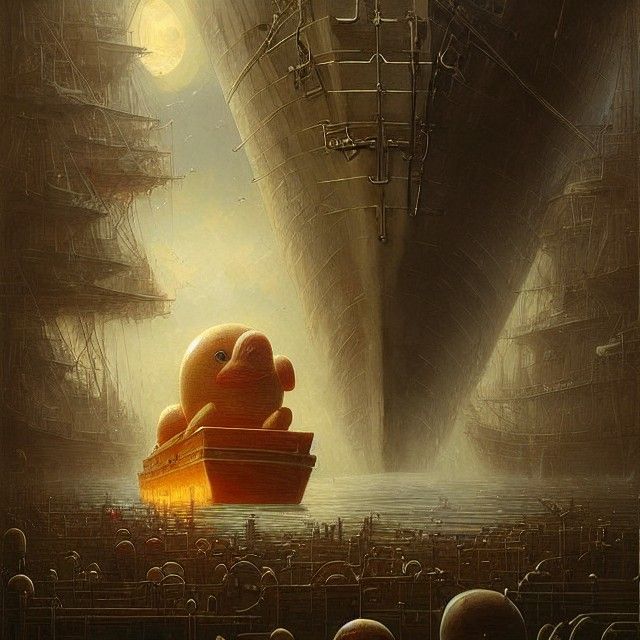 Eerie Giant Rubber Duck Omen