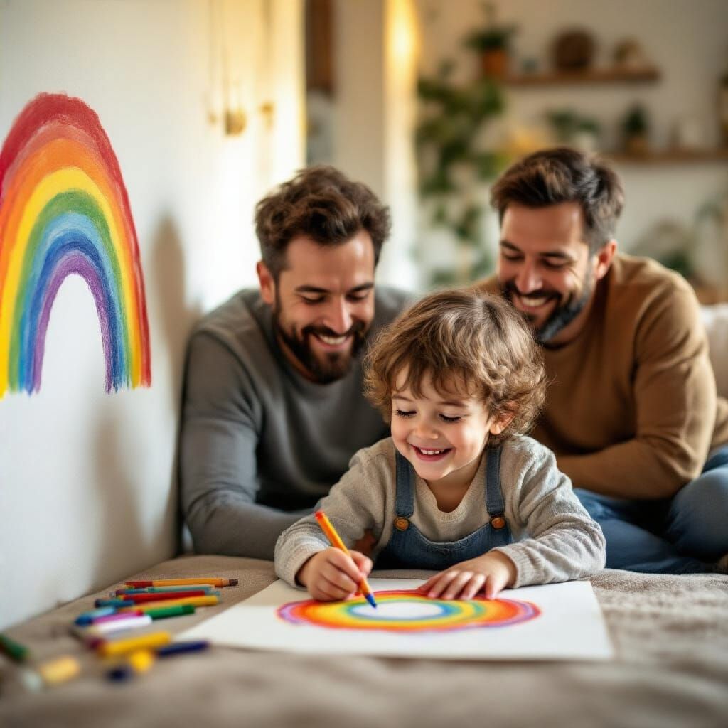 Child Draws Rainbow for Two Dads: Wholesome Moment