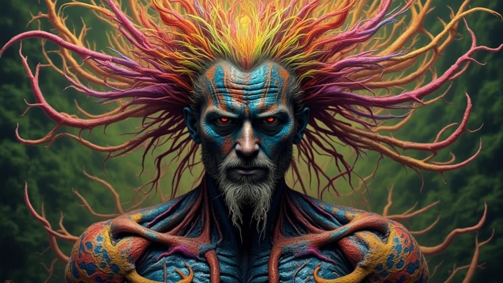 Biomechanical Android Portrait with Fractal Face in Fantasy ...