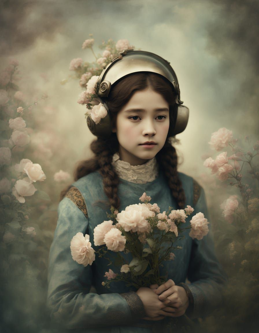Victorian Astronaut in a Floral Dream