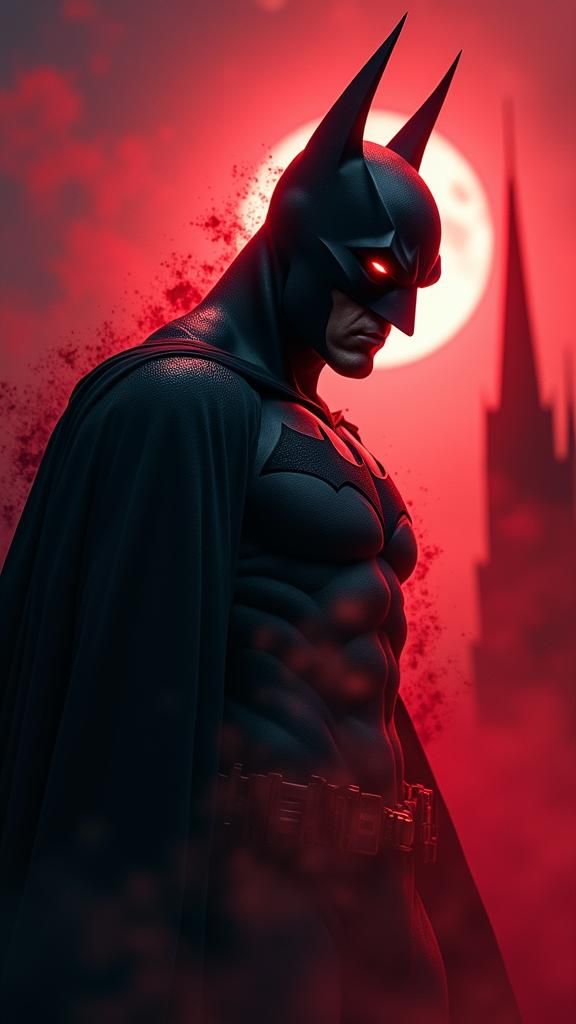 Vampire Batman Emerges from Crimson Mist
