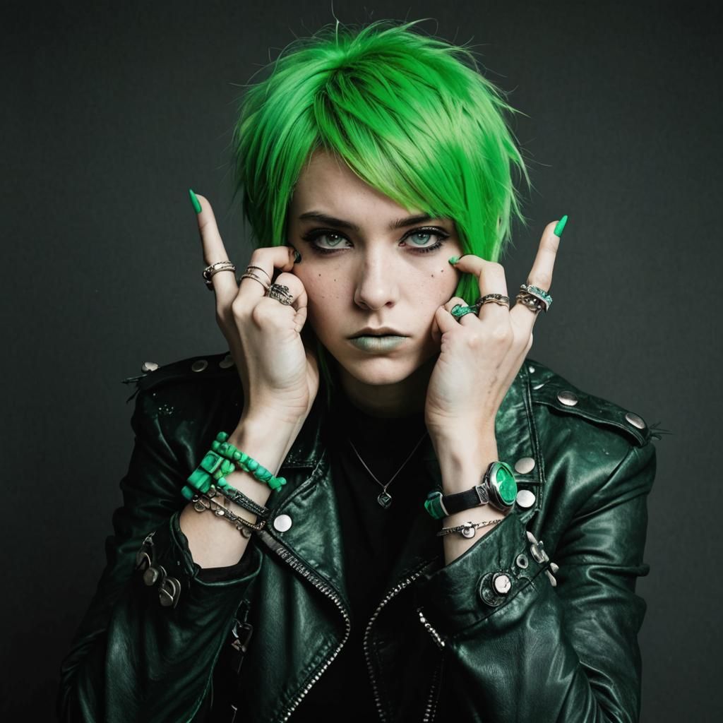 Green and Turquoise Punk Aesthetic