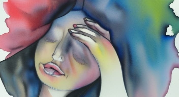 girl crying :: tears :: watercolor art :: fine details