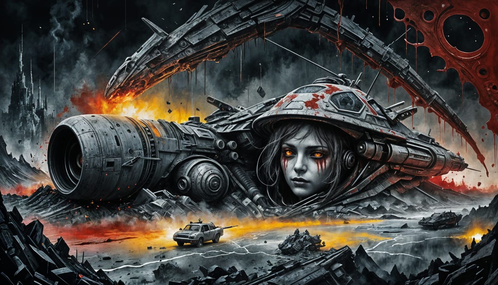 Sfumato Alien-Punk Masterpiece: Epic Digital Painting