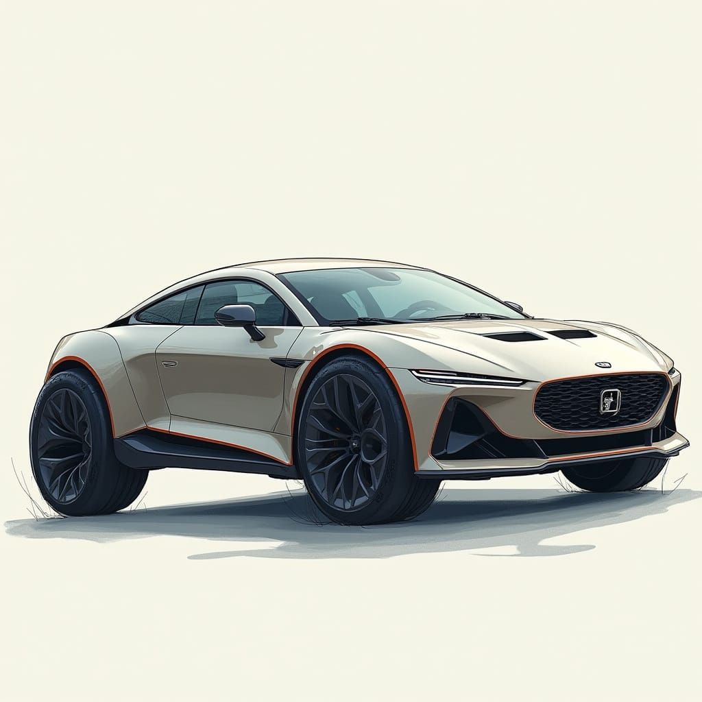 Futuristic Car Design in Realistic Style