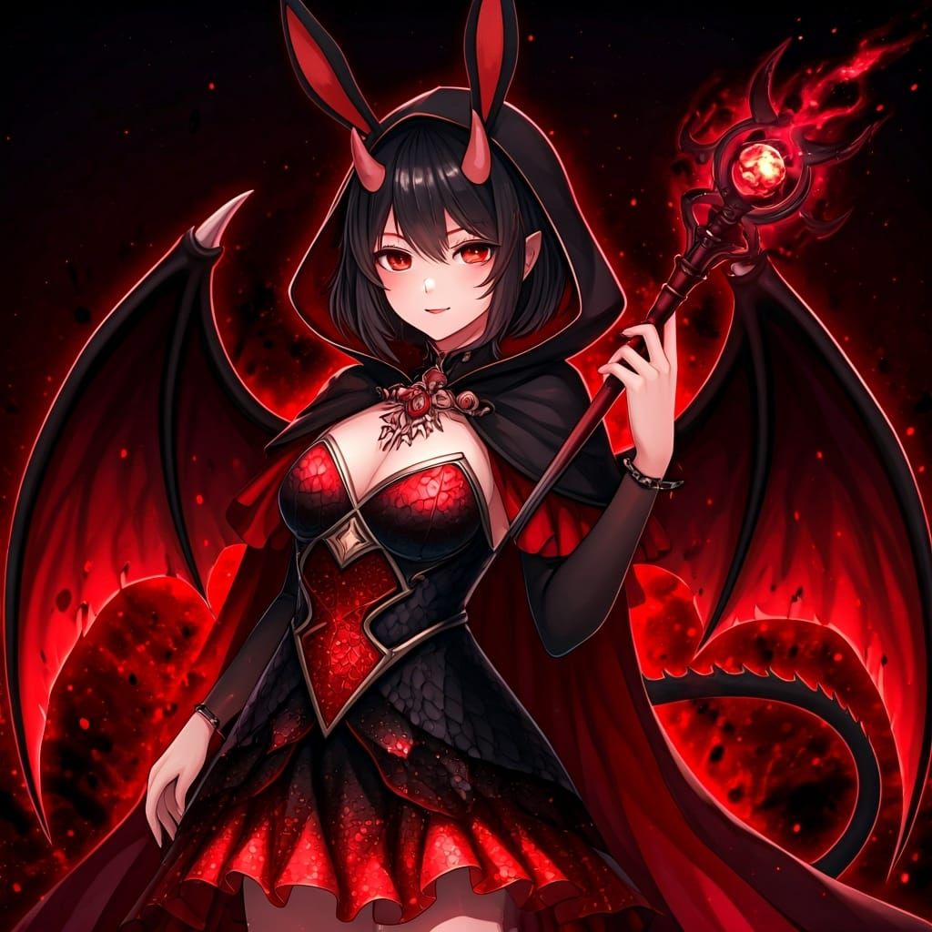 Anime Demon Girl Guardian of Hell