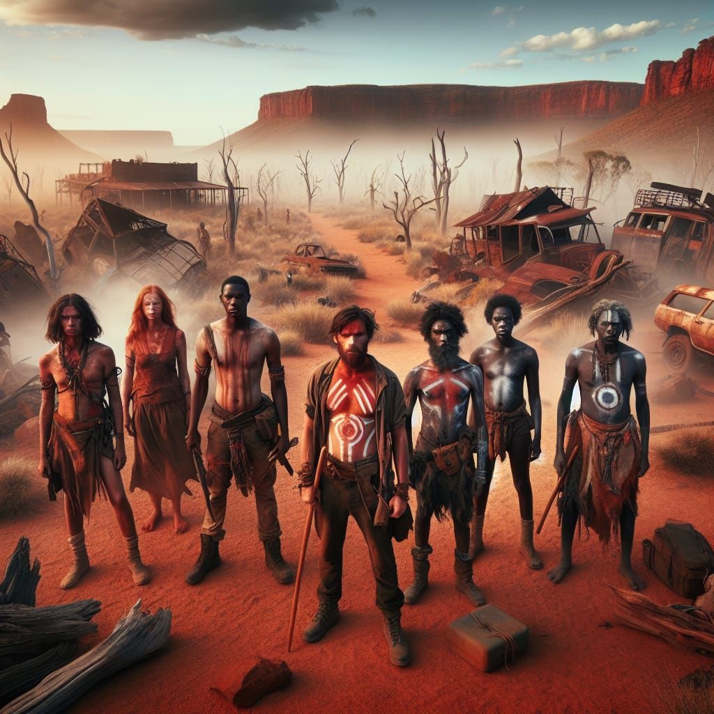 Aboriginal-Inspired Survivors in Sun-Scorched Australian Out...