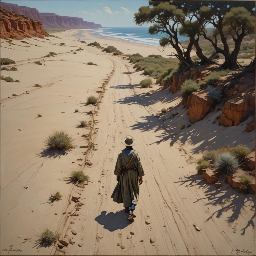 Existential Journey: Oil Painting of Life's Road