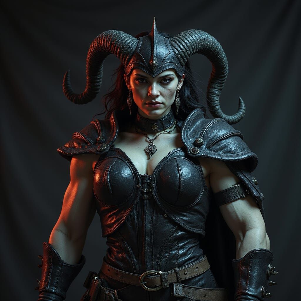 Imposing Drow Mother in Dark Fantasy Style